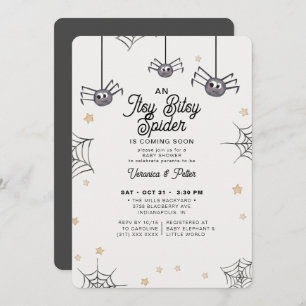 Invitation Baby shower d'Halloween neutre Itsy Bitsy Spider