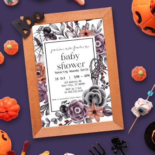 Invitation Baby shower d'Halloween, neutre pour les hommes et