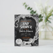 Invitation Baby shower d'Halloween noir avec Regis (Debout devant)