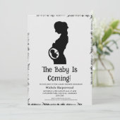 Invitation Baby shower d'Halloween noir moderne simple et élé (Debout devant)