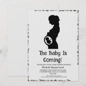 Invitation Baby shower d'Halloween noir moderne simple et élé (Devant / Derrière)