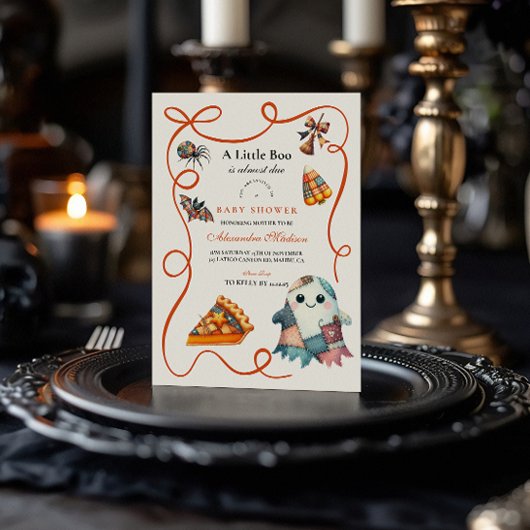 Invitation Baby shower d'Halloween Patchwork