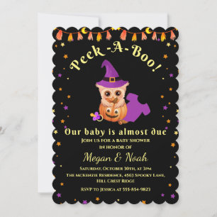 Invitation Baby shower d'Halloween Peek-A-Boo