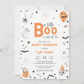 Invitation Baby shower d'Halloween Petite Boo orange invitati (Devant)