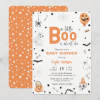 Baby shower d'Halloween Petite Boo orange invitati