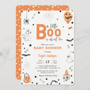 Invitation Baby shower d'Halloween Petite Boo orange invitati