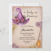 Invitation Baby shower d'Halloween pour bébé rose (Devant)