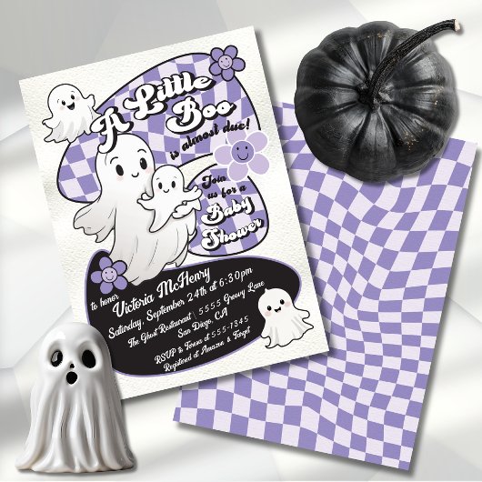 Invitation Baby shower d'Halloween pour le petit fantôme de l