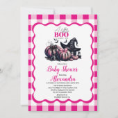Invitation Baby shower d'Halloween rose (Devant)