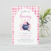Invitation Baby shower d'Halloween rose (Debout devant)
