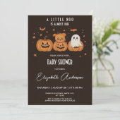 Invitation Baby shower d'Halloween sombre et mignon (Debout devant)