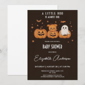 Invitation Baby shower d'Halloween sombre et mignon (Devant / Derrière)