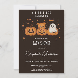 Invitation Baby shower d'Halloween sombre et mignon