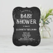 Invitation Baby shower d'Halloween squelette mignon (Debout devant)