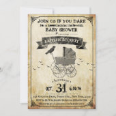Invitation Baby shower d'Halloween vintage (Devant)
