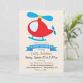 Invitation Baby shower d'hélicoptère Red & Blue Toy (Debout devant)
