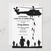 Invitation baby shower d'hélicoptères militaires (Devant)
