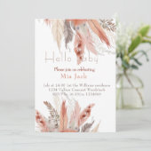 Invitation Baby shower d'herbe fleurie Boho (Debout devant)