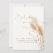Invitation Baby shower d'herbe Pampas (Devant)