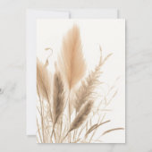 Invitation Baby shower d'herbe Pampas élégant (Dos)