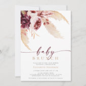 Invitation Baby shower d'herbe tropicale Pampas de Bohême Bru (Devant)