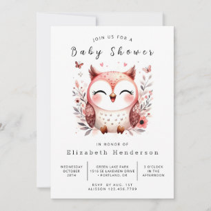 Invitation Baby shower d'hibou personnalisé amusant