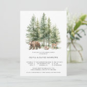 Invitation Baby shower d'histoire forestière (Debout devant)