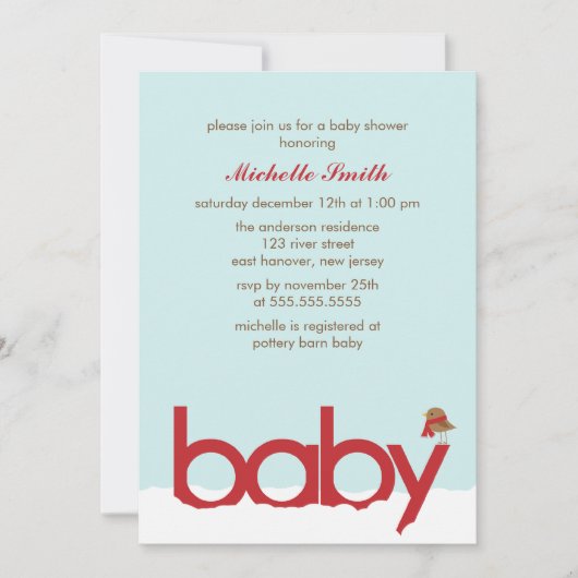 Invitation Baby shower d'hiver (Devant)