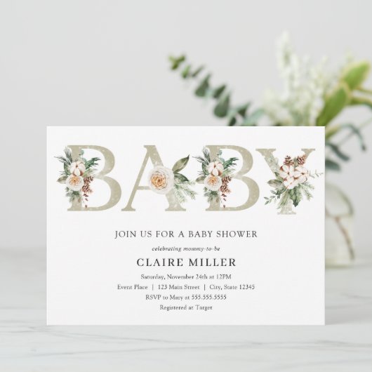 Invitation Baby shower d'hiver (Debout devant)