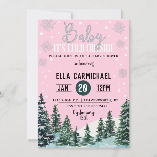 Invitation Baby shower d'hiver (Devant)