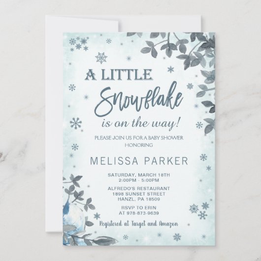 Invitation Baby shower d'hiver (Devant)