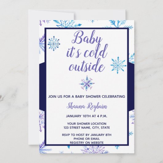 Invitation Baby shower d'hiver (Devant)