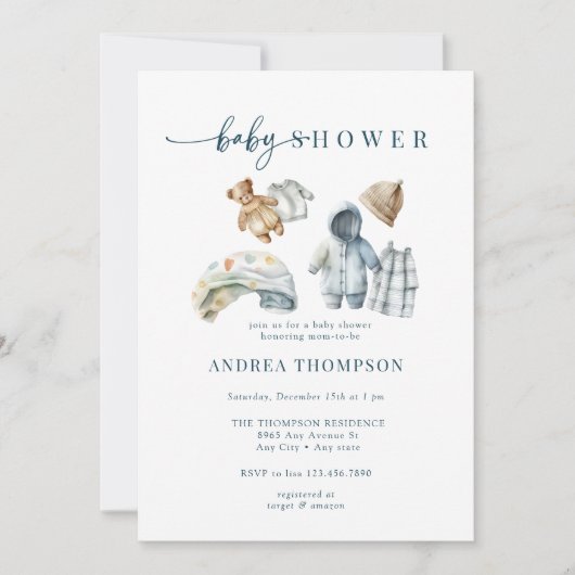 Invitation Baby shower d'hiver (Devant)