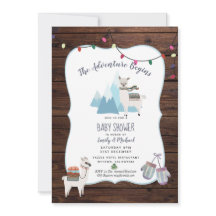 Invitation Baby shower d'hiver Alpaca