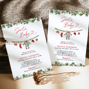Invitation Baby Shower d'hiver, Baby Shower de Santa neutre