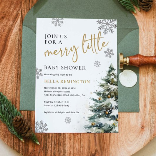 Invitation Baby shower d'hiver, bébé de Noël