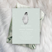 Baby shower d'hiver bébé Penguin bleu garçon
