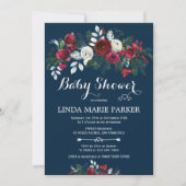 Invitation Baby shower d'hiver bleu marine (Devant)