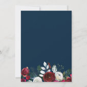 Invitation Baby shower d'hiver bleu marine (Dos)