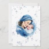Invitation Baby shower d'hiver Blue Mother & Child Boy (Dos)