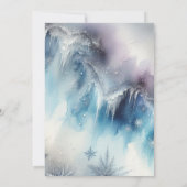 Invitation Baby shower d'hiver Blue Silver Snowflake Élégant (Dos)