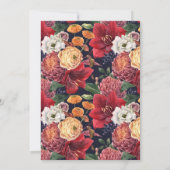 Invitation Baby shower d'hiver botanique Amaryllis et Mums (Dos)