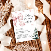 Invitation Baby shower d'hiver, Bow rose Il fait froid dehors