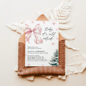 Invitation Baby shower d'hiver, Bow rose Il fait froid dehors