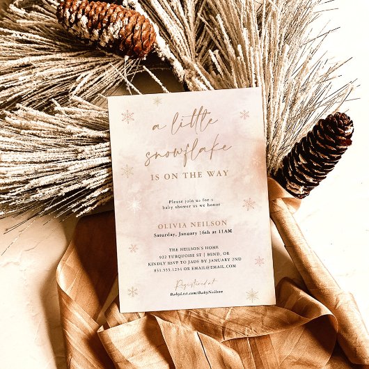 Invitation Baby shower d'hiver de Boho | Snowflake Wonderland