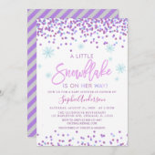 Invitation Baby shower d'hiver de Fille de Feu de Neige (Devant / Derrière)