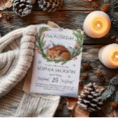 Invitation Baby shower d'hiver de Fox de bois à l'extérieur f