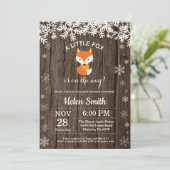 Invitation Baby shower d'hiver de Fox rustique (Debout devant)