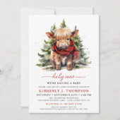 Invitation Baby shower d'hiver de Holy Cow Cosy Highland Calf (Devant)