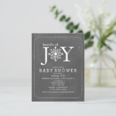 Invitation Baby shower D'Hiver De Joy Chalk Snowflake (Debout devant)